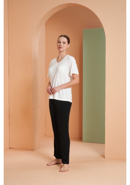 Pjs Kadın V Yaka Pijama Takımı 27135