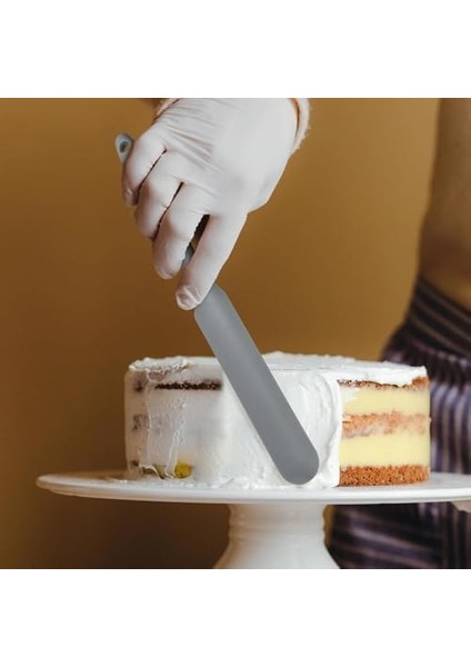 Silikon Tereyağı ve Krema Spatulası, Kek Spatulası, 5 Farklı Renk Seçeneği (Antrasit Gri)
