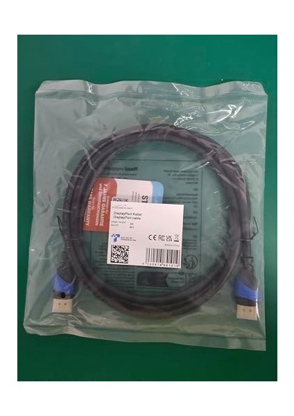 - 8k Displayport Kablo - 2m - Dp Kablosu, Almanya Da Geliştirilmiştir - 0,5-10M Arasında Mevcuttur (Pc/laptop Için Display Port Monitör Kablosu, 8K/4K@60Hz, 144Hz, Dolby Audio, Siyah)