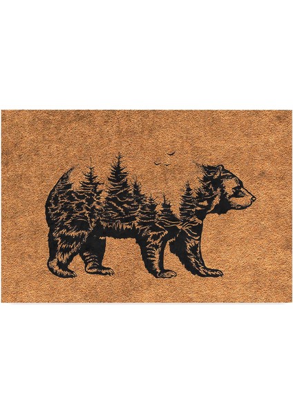 Tasarımlı Dekoratif Kapı Önü Paspas, Dış Mekan/ ev Içi/ banyo/ mutfak/ yatak Odası/ giriş Paspasları (Bear, 45X70)