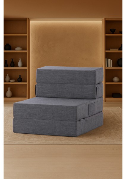 Valeria Katlanır Yatak Olabilen Koltuk Tek Kişilik Gri