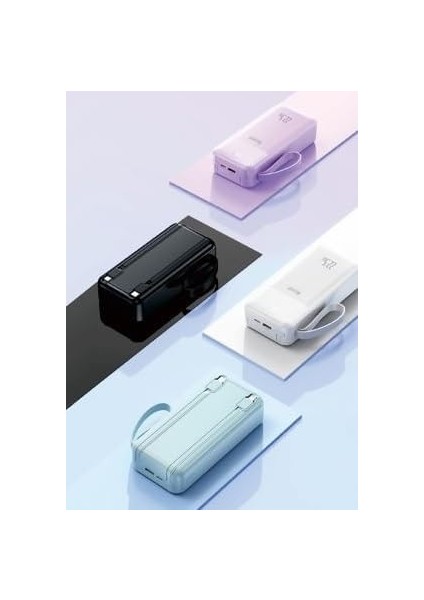 H9 20000 Mh Pd 20W ve USB 22.5W Fast Hızlı Şarj Dahili Type C ve Lightning Kablolu Dünya Standartlarına Uygun Polymer Batarya Birebir Amper LCD Göstergeli Powerbank