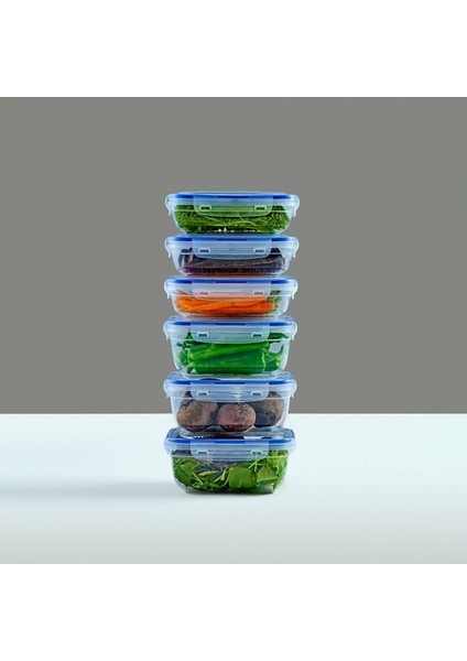 Home Sızdırmaz Kapaklı 6'lı Saklama Kabı Seti, Contalı Pp Plastik, Çeşitli Boyutlar (3X975 Ml, 3X1400 Ml), Gıdaları Güvenle Saklayın, Mutfakta Düzen Sağlayıcı