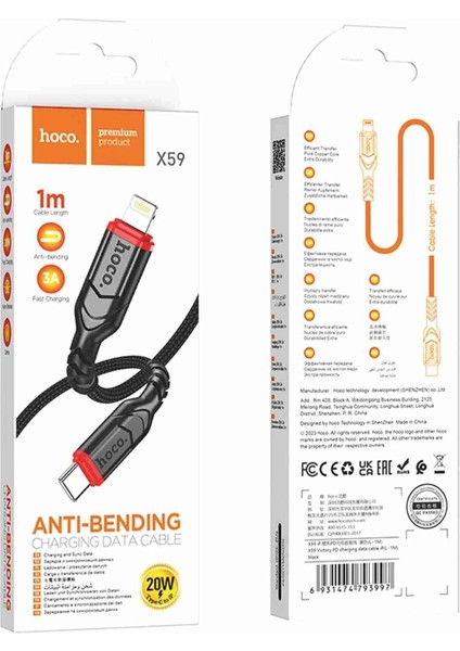 X59 Victory 1m 20W Type-C To Lightning Pd Hızlı Şarj Kablosu fırsatları
