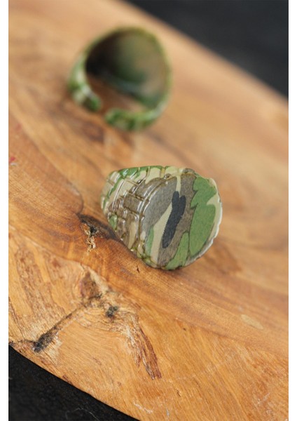 Kamuflaj Desenli Ayarlamalı Erkek Yüzük