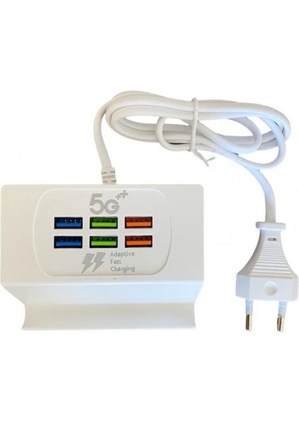 Masaüstü Yüksek Hızlı 6 USB Port Girişli Stand, Şarj Cihazı, USB Şarj Ünitesi, Masaüstü USB 3.1 A Çoklayıcı Stand Charger