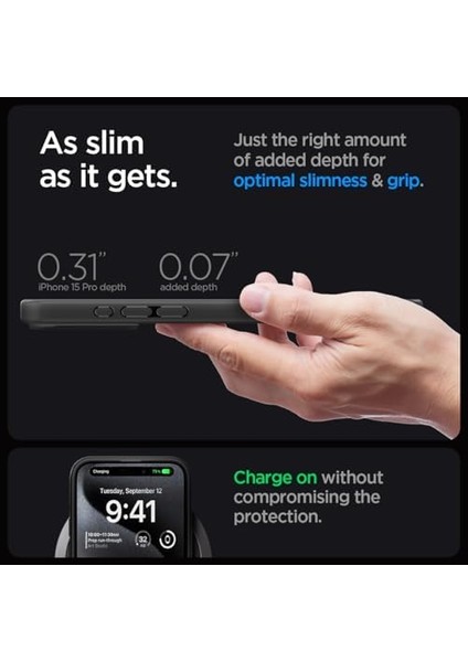 iPhone 15 Pro Kılıf Ultra Hybrid Magfit Magsafe Özellikli Frost Black - ACS06720