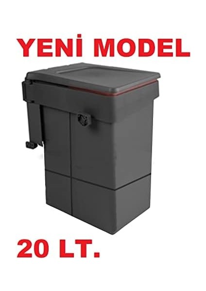 Metali 20 Lt Kapağa Monte Çöp Kutusu Antrasit