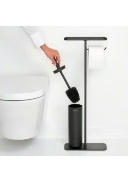 Brabantıa Mındset Koyu Gri Standlı Organızer , Tuvalet Kağıdı Tutucusu ve Tuvalet Fırçası