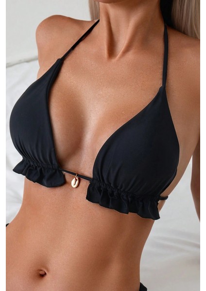 Gögüs Aksesuar Detaylı Bikini Üstü (Çıkartılabilir Kaplı)