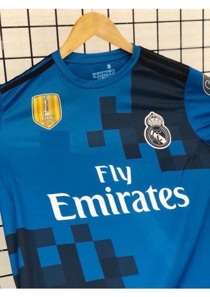 Kısa Kol Ronaldo Turkuaz 2018 Real. Madrid. Şampiyonlar Ligi Yetişkin Forması