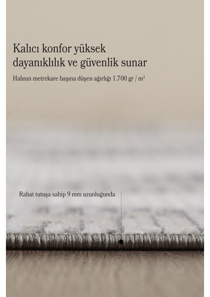 Modern Tasarımlı Pamuk Tabanlı Geometrik Desenli Saçaklı Siyah Renkli Halı