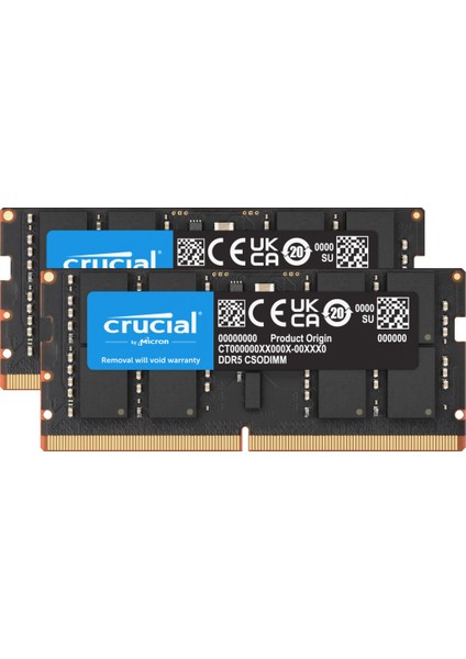32GB (2X16) 6400MHZ CL52 Ddr5 Dizüstü Bilgisayar Ram CT2K16G64C52CS5