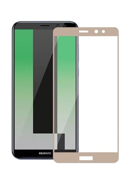 Huawei Mate 10 Lite Uyumlu Full Kaplayan Temperli 5d Ekran Koruyucu Cam (Gold)