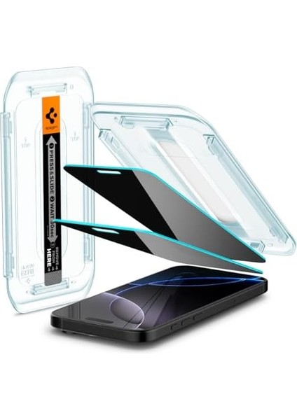 Apple iPhone 16 Pro Hayalet Cam Ekran Koruyucu Kolay Kurulum Glas. tr Ez Fit Privacy (2 Adet) - AGL07929