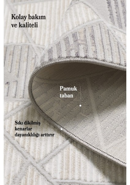 Modern Tasarımlı Pamuk Tabanlı Geometrik Desenli Saçaklı Siyah Renkli Halı