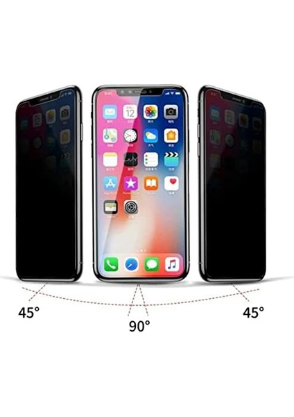 Apple iPhone 11 ve Xr Için Hayalet Ekran Koruyucu Yandan Görünmeyen Ekranı Tam Kaplayan Gizlilik Filtreli Görünmez 5d Ince Cam Ekran Koruma