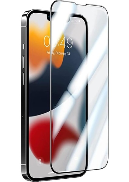 Me- Likee Apple iPhone 14 Plus - 13 Pro Max Için 6d Cam Ekran Koruyucu Tam Kaplayan Kırılmaz Cam Full Cover Glas Black