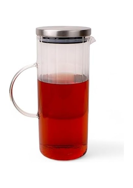 1500ML Metal Kapaklı Line Borosilikat Cam Yağlık & Sürahi - Şık, Dayanıklı ve Sağlıklı Saklama Çözümü (9cm x 23CM) fiyatları