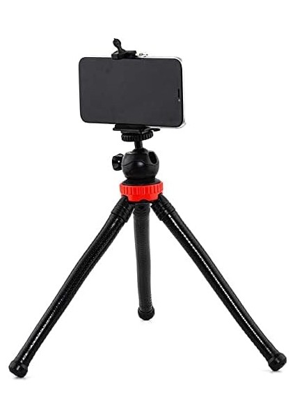 Esnek Youtuber Yayıncılar ve Sosya Medya Için Ideal 30CM Ahtapot 360 Derece Taşınabilir Ayakları Bükülebilir Selfie Telefon Tutuculu 3 Ayaklı Kampda Tatilde Gezilerde Tripod Çok Hafif 320GR