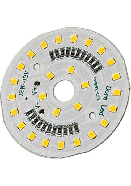 12Volt 12Watt Smd 5630 Ledli Led Modül Beyaz 10mm Delik Çaplı 12V 12W Avize Ledi 60mm(3 Adet)
