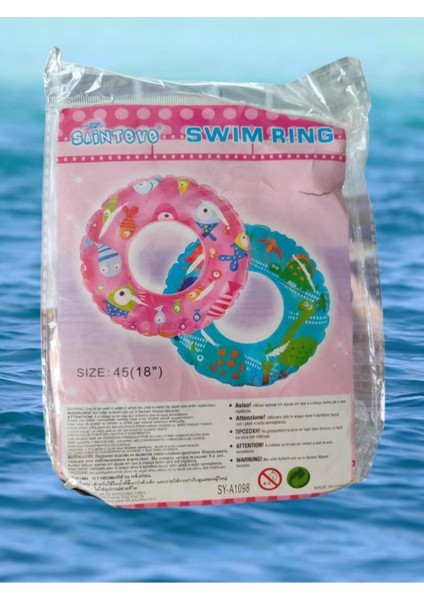 Renkli Bebek Deniz ve Havuz Simidi 45 Cm, 0-3 Yaş, Yüzme Öğrenme Dostu