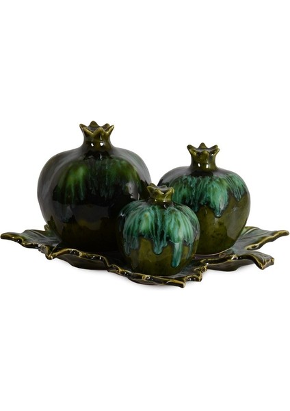 Dekoratif 3'lü Nar Zümrüt Serisi fiyatları