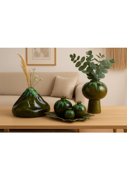 Dekoratif 3'lü Nar Zümrüt Serisi modelleri