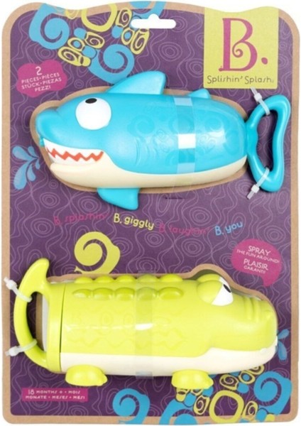 Renkli Su Tabancası Timsah ve Köpek Balığı Temalı Eğlence Seti