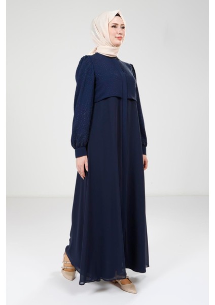 Serpme Taş Detaylı Lacivert Ferace 9254 modelleri