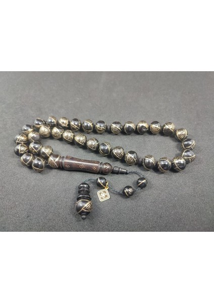 Hakan Kaya Usta Eseri Iri Boy Premit Model Gümüş Çakımlı Inci Siyahı Kuka Sertifikalı 8074