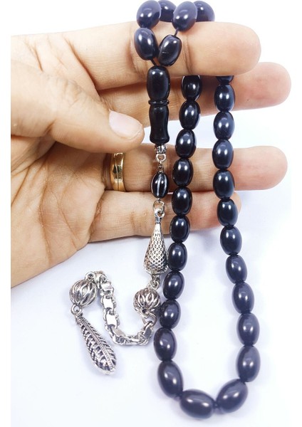 Bu Fiyata Yok!!! Alman Gümüş Püsküllü Inci Siyahı El Boy Oltu Sertifikalı 8051 indirimleri