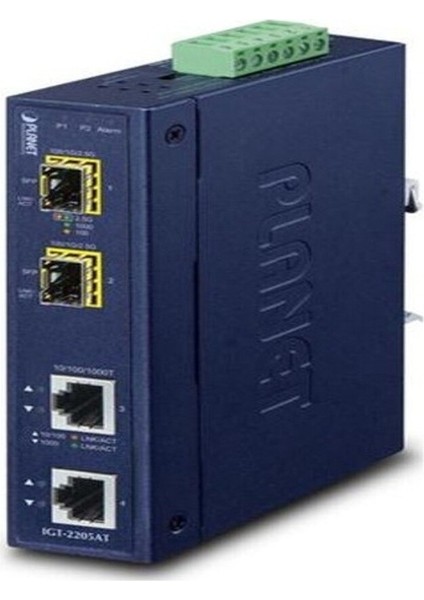 PL-IGT-2205AT 2 Port 1000T To 2 Port 2500X Sfp Endustriyel Media Converter