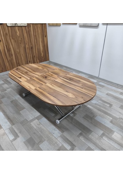 Ortadan Açılır Oval Amortisörlü Akıllı Yemek Masası