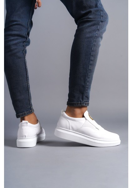ET161 Hippo Bağcıksız Cilt Erkek Günlük Sneaker Ayakkabı Bt - Beyaz modelleri