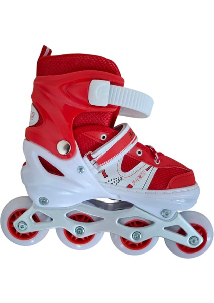 Furkan Toys F-Sports Kırmızı Ayarlabilir 2+2 Işıklı Metal Alıştırma Pateni Çanta..34-37