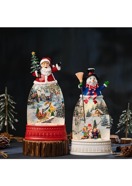 Noelbaba ve Kardan Adam Işıklı Müzikli Kar Küresi ALK3189