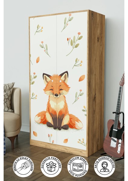 Foxie Design "calista" Gardırop 5 Raflı Askılı Çocuk Odasi Elbise Dolabı