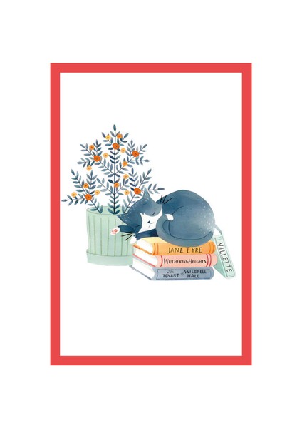 Sevimli Kedi Çizimli Hediye Not Kartı & Dekoratif Kartpostal – Eğlenceli ve Şık Tasarım | 10x15 cm