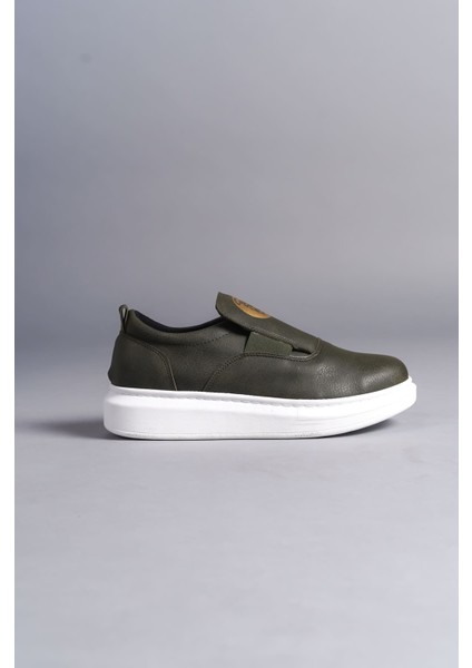 ET161 Hippo Bağcıksız Cilt Erkek Günlük Sneaker Ayakkabı Bt - Haki