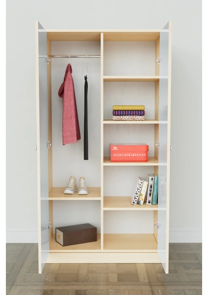 Minik Rüyacı Design "calista" Gardırop 5 Raflı Askılı Çocuk Odasi Elbise Dolabı