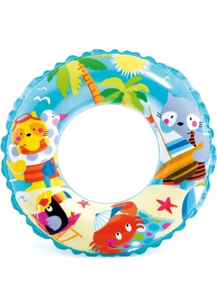 Renkli Çocuk Plaj Simidi, Hayvan Figürlü, 61 Cm, Eğlenceli Yaz Aktiviteleri