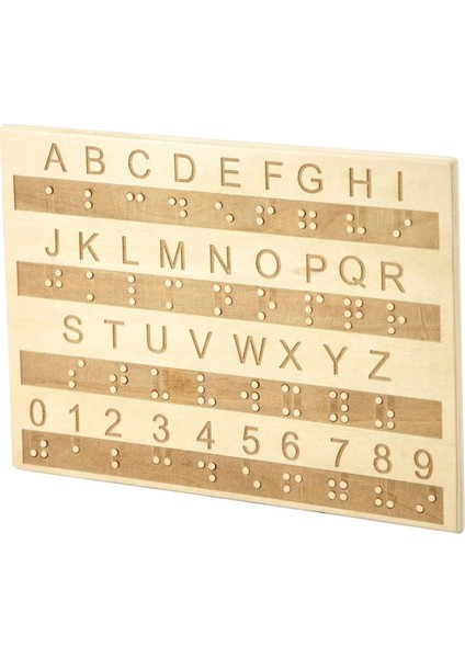 Yükseltilmiş Noktalı Ahşap Braille Tahta Öğrenme Tahtası (Yurt Dışından)