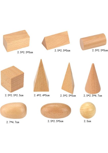 10 Ahşap Bloklar, 3D Şekiller Öğrenme Oyuncak Hediyeleri 3 Yaş ve Üzeri Çocuklar Için (Yurt Dışından)