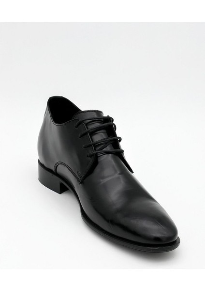 Alfa %100 Deri Siyah Damatlık Erkek Ayakkabı 7 cm Gizli Topuklu Boy Uzatan (El Yapımı) fiyatları