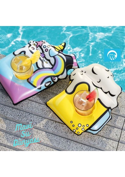 Renkli Deniz Temalı Şişme Bardaklık, Havuz ve Plaj Keyfi Için Eğlenceli Tasarım fiyatları