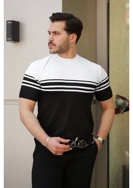 Erkek Çizgili Kısa Kollu T-Shirt fiyatları