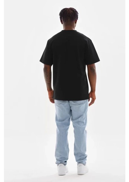 Unisex Baskılı Oversize T-Shirt - Siyah fiyatları
