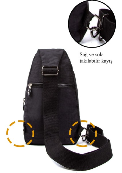 Unisex Siyah Krinkıl Çapraz Askılı Bel Omuz Çanta fırsatları
