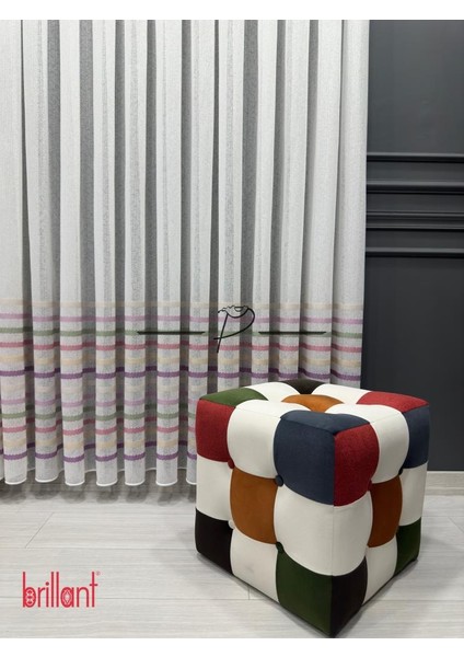 Tül Perde Çocuk Odası Tül Perdesi Colorful Gökkuşağı Desen indirimleri